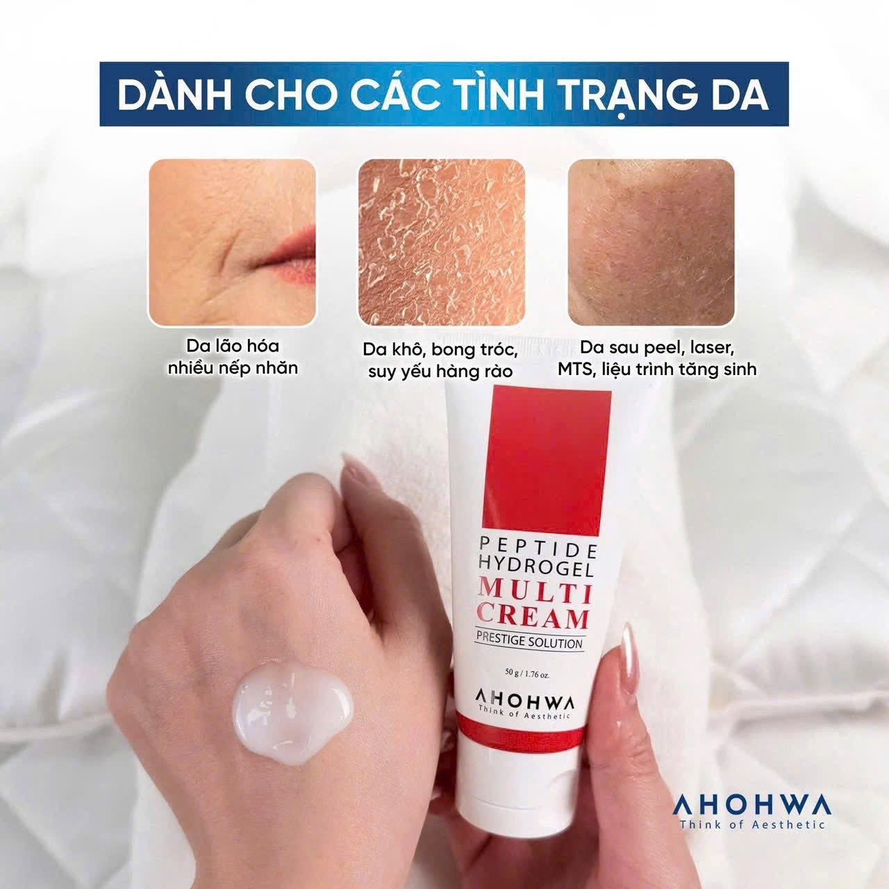 Kem dưỡng botox peptide phục hồi cải thiện nếp nhăn Ahohwa Prestige Solution Peptide Hydrogel Multi Cream