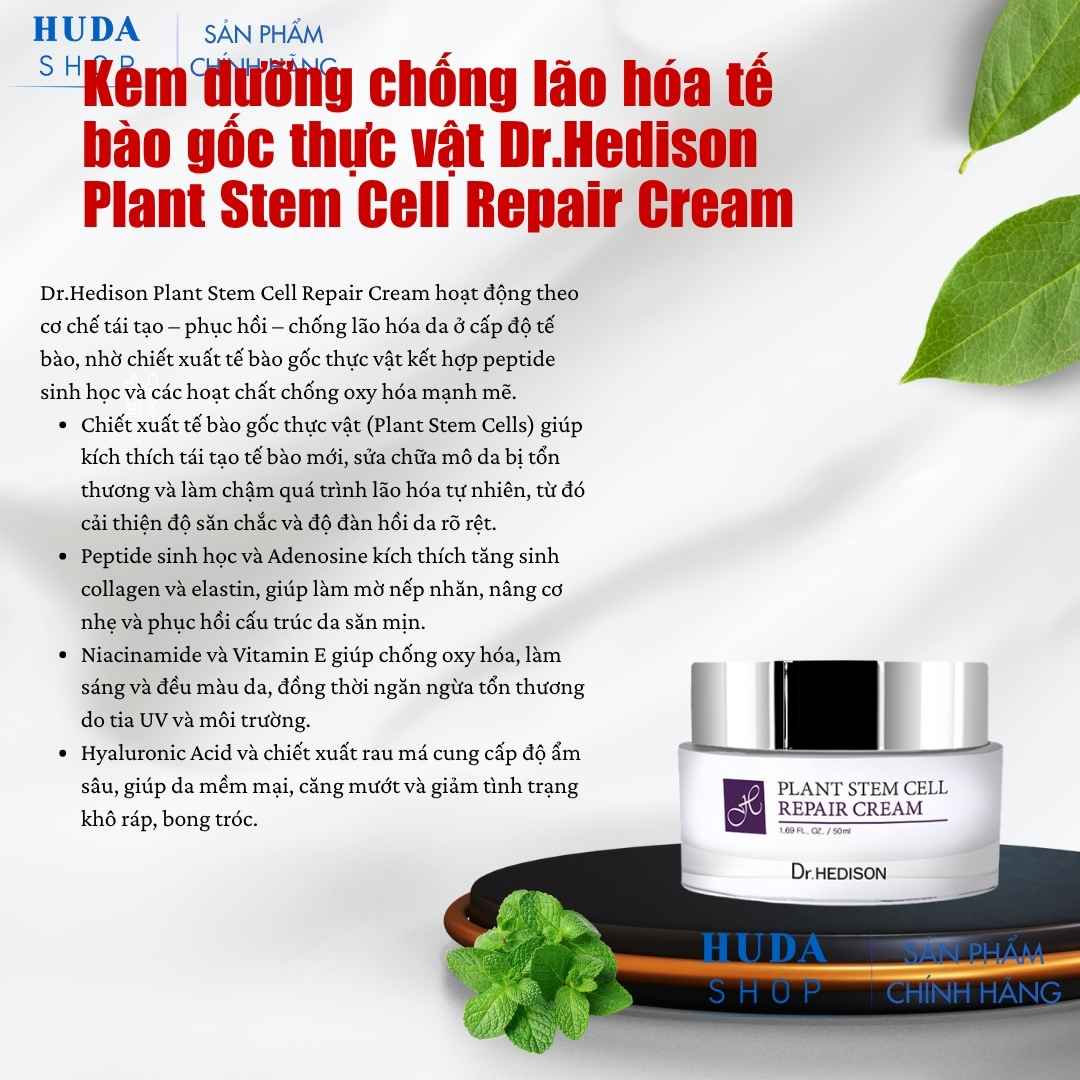 Kem dưỡng chống lão hóa tế bào gốc thực vật Dr.Hedison Plant Stem Cell Repair Cream (50ml-200ml)