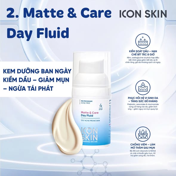 Kem dưỡng ngày cho da dầu, da hỗn hợp Icon Skin Matte & Care Day Fluid
