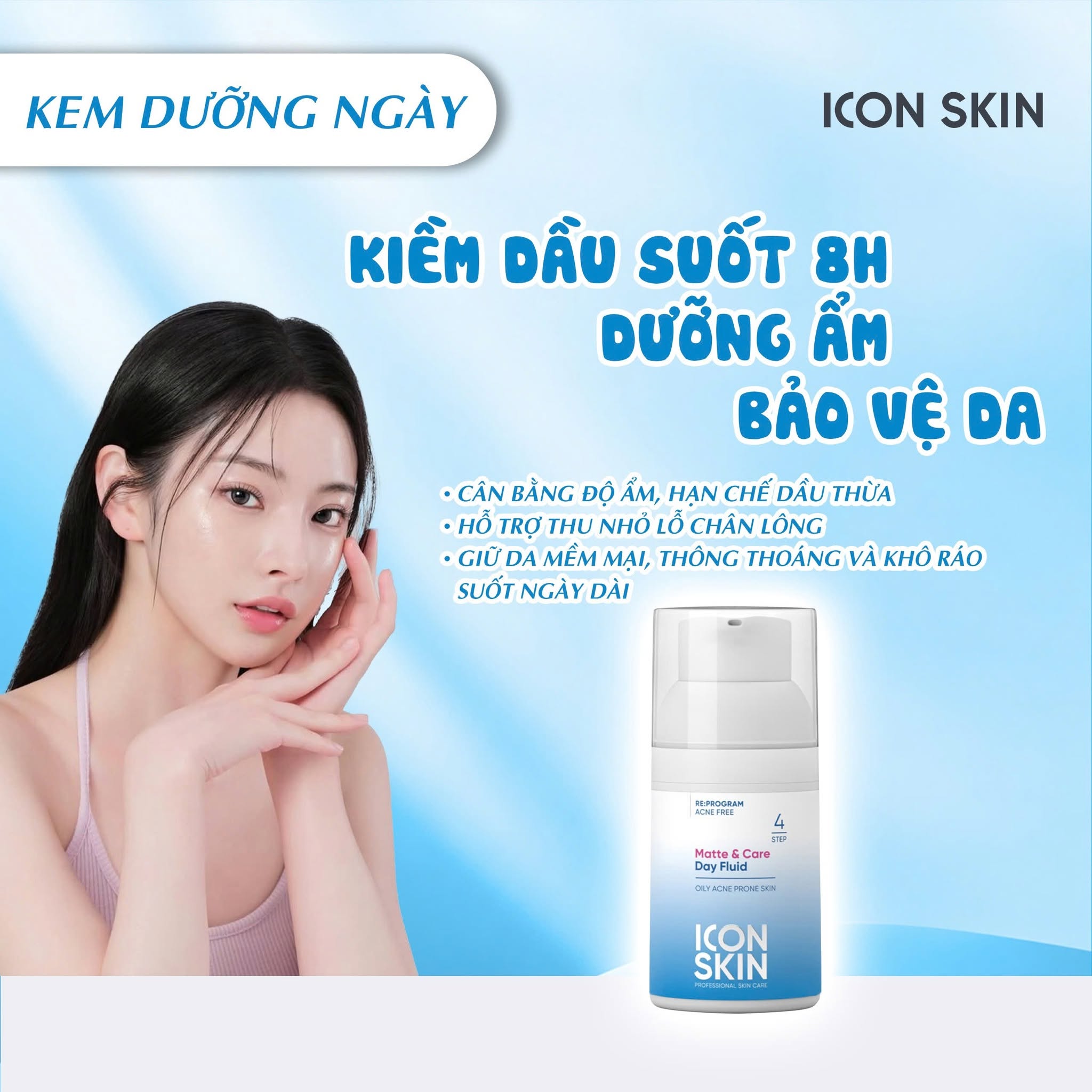 Kem dưỡng ngày cho da dầu, da hỗn hợp Icon Skin Matte & Care Day Fluid