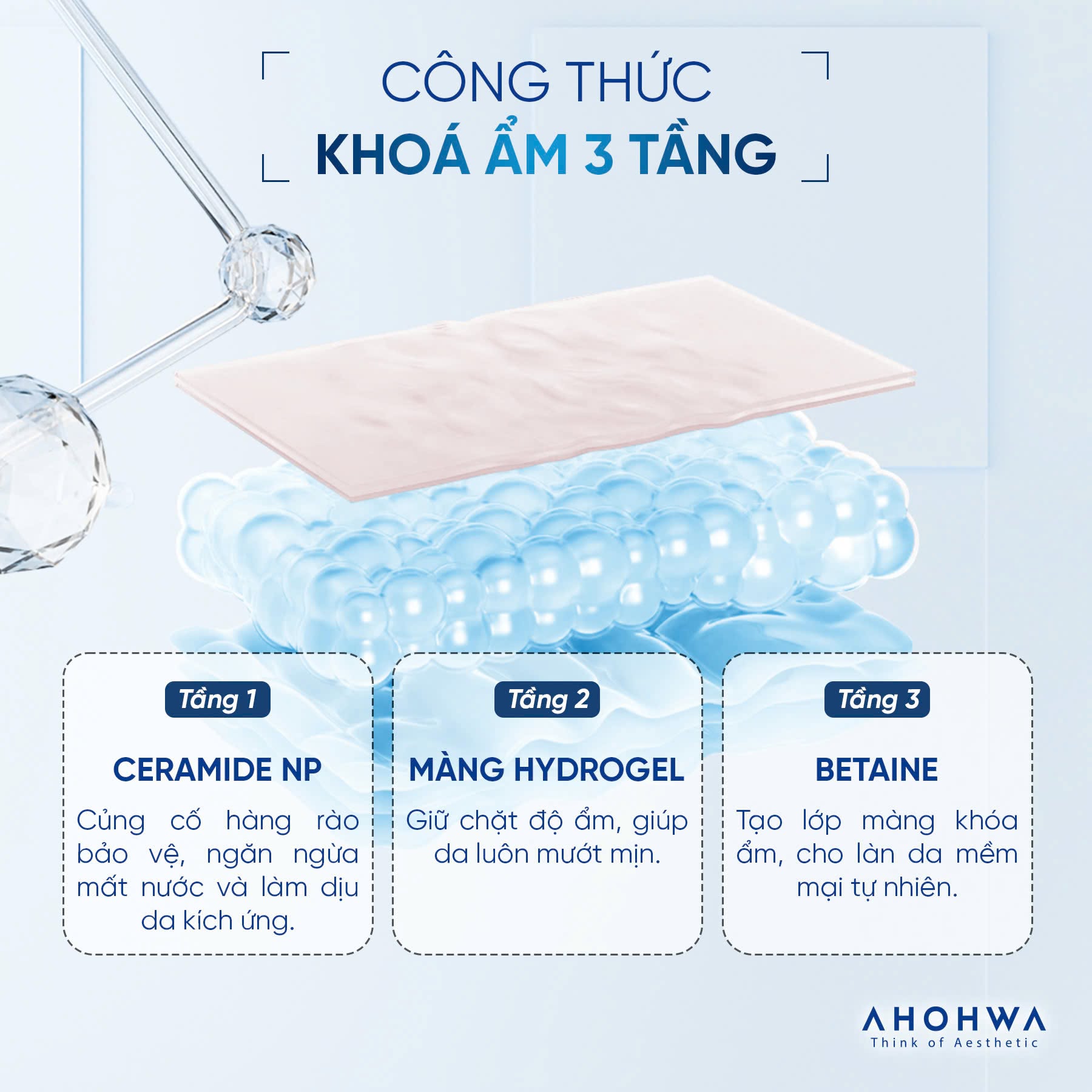 Kem dưỡng siêu cấp nước phục hồi hàng rào bảo vệ da Ahohwa Prestige Solution Shinning Ceramide Water Cream