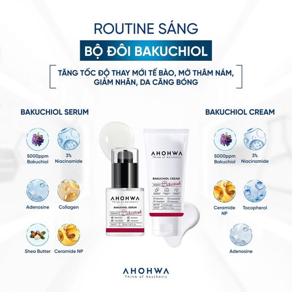 Kem dưỡng tái tạo trẻ hóa giảm nhăn Ahohwa Bakuchiol Cream