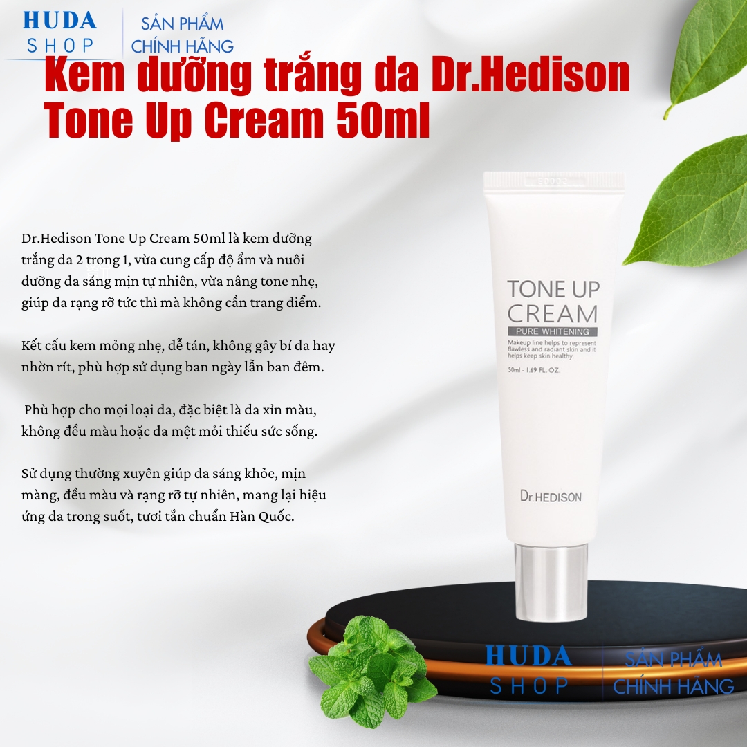 Kem dưỡng trắng da Dr.Hedison Tone Up Cream 50ml