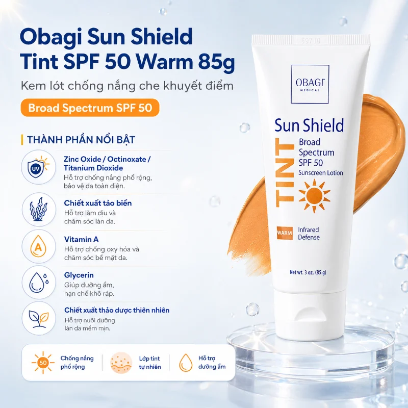 Kem lót chống nắng che khuyết điểm Obagi Tint SPF 50 Warm 85g