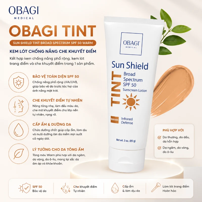 Kem lót chống nắng che khuyết điểm Obagi Tint SPF 50 Warm 85g