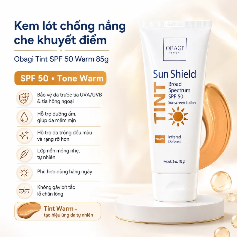Kem lót chống nắng che khuyết điểm Obagi Tint SPF 50 Warm 85g