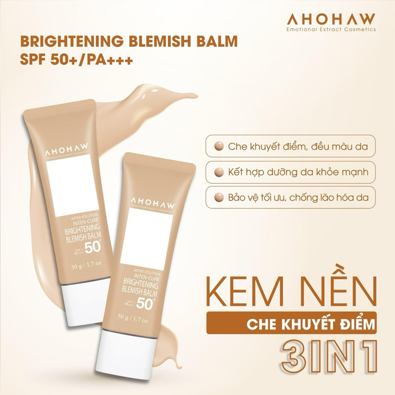 Kem nền che khuyết điểm 3 in 1 Ahohwa After Solution Inten-Cure Brightening Blemish Balm SPF/50+ Pa+++