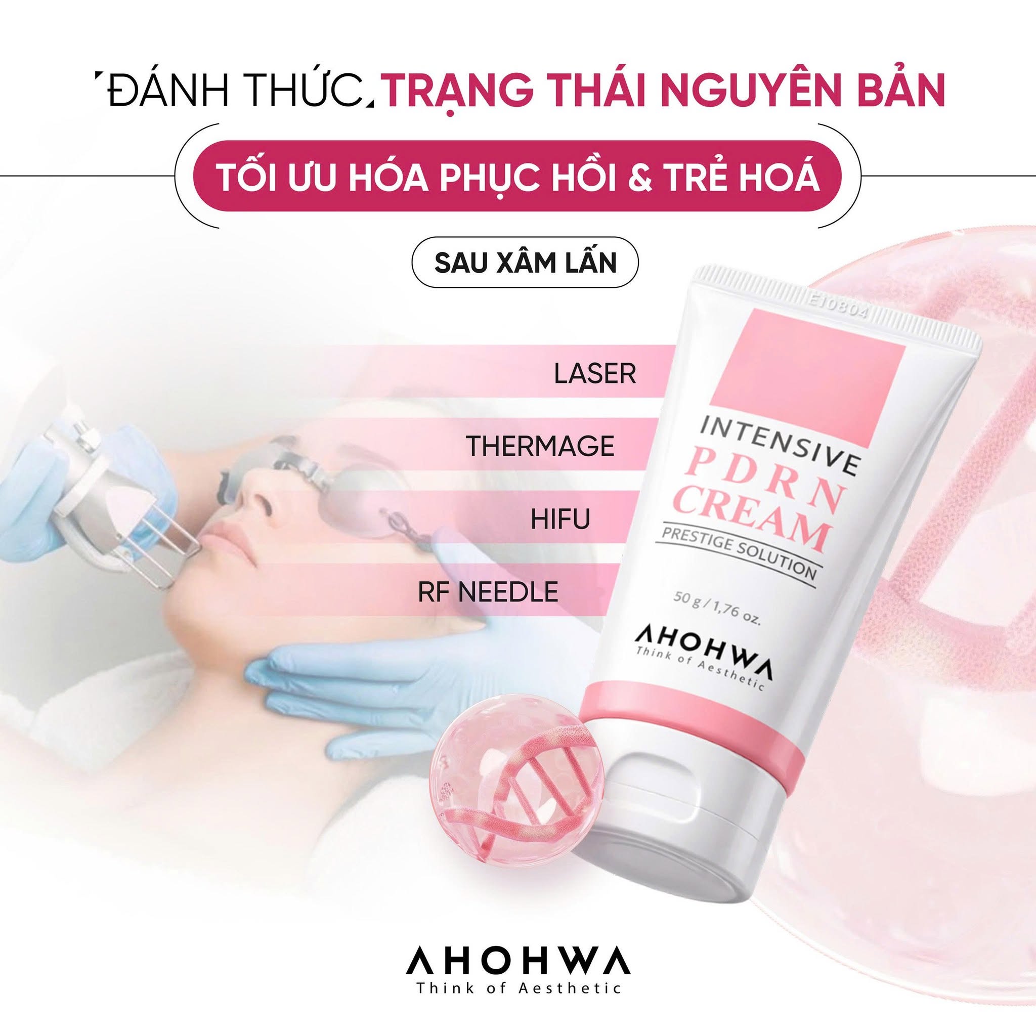 Kem tái thiết làn da nguyên bản trẻ hóa cấp độ tế bào Ahohwa Prestige Solution Intensive PDRN Cream