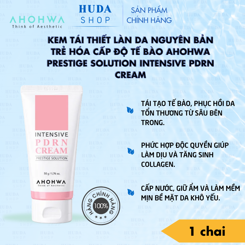 Kem tái thiết làn da nguyên bản trẻ hóa cấp độ tế bào Ahohwa Prestige Solution Intensive PDRN Cream