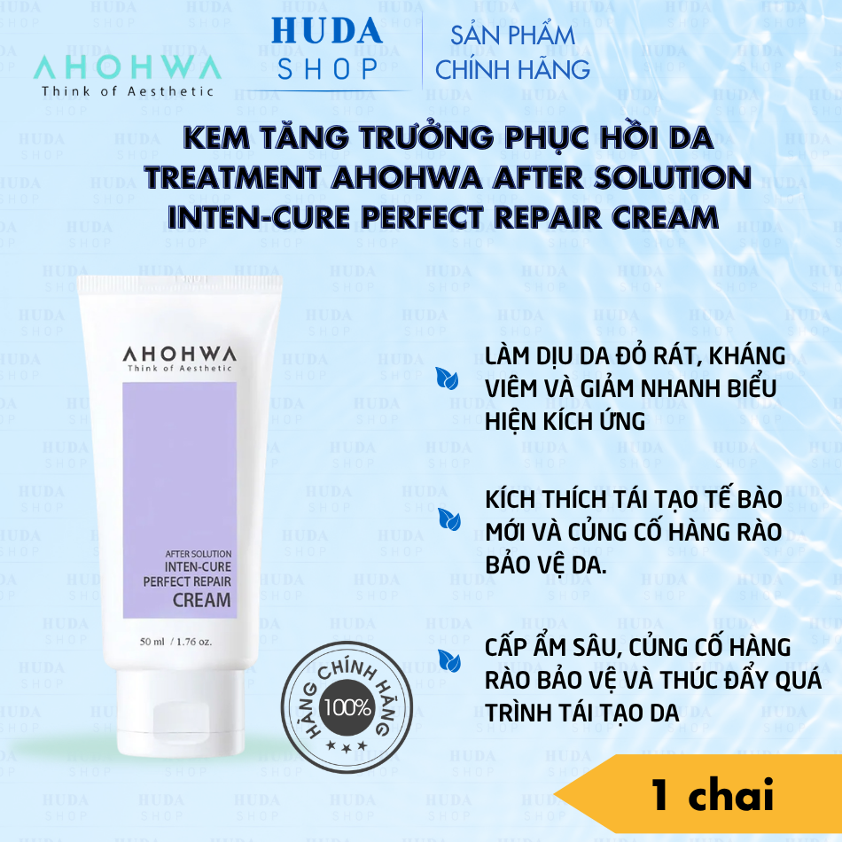 Kem tăng trưởng phục hồi da treatment Ahohwa After Solution Inten-Cure Perfect Repair Cream 50ml
