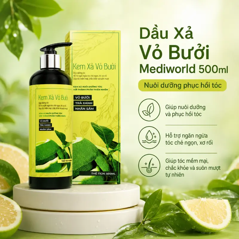 Kem xả vỏ bưởi MEDIWORLD 500ml