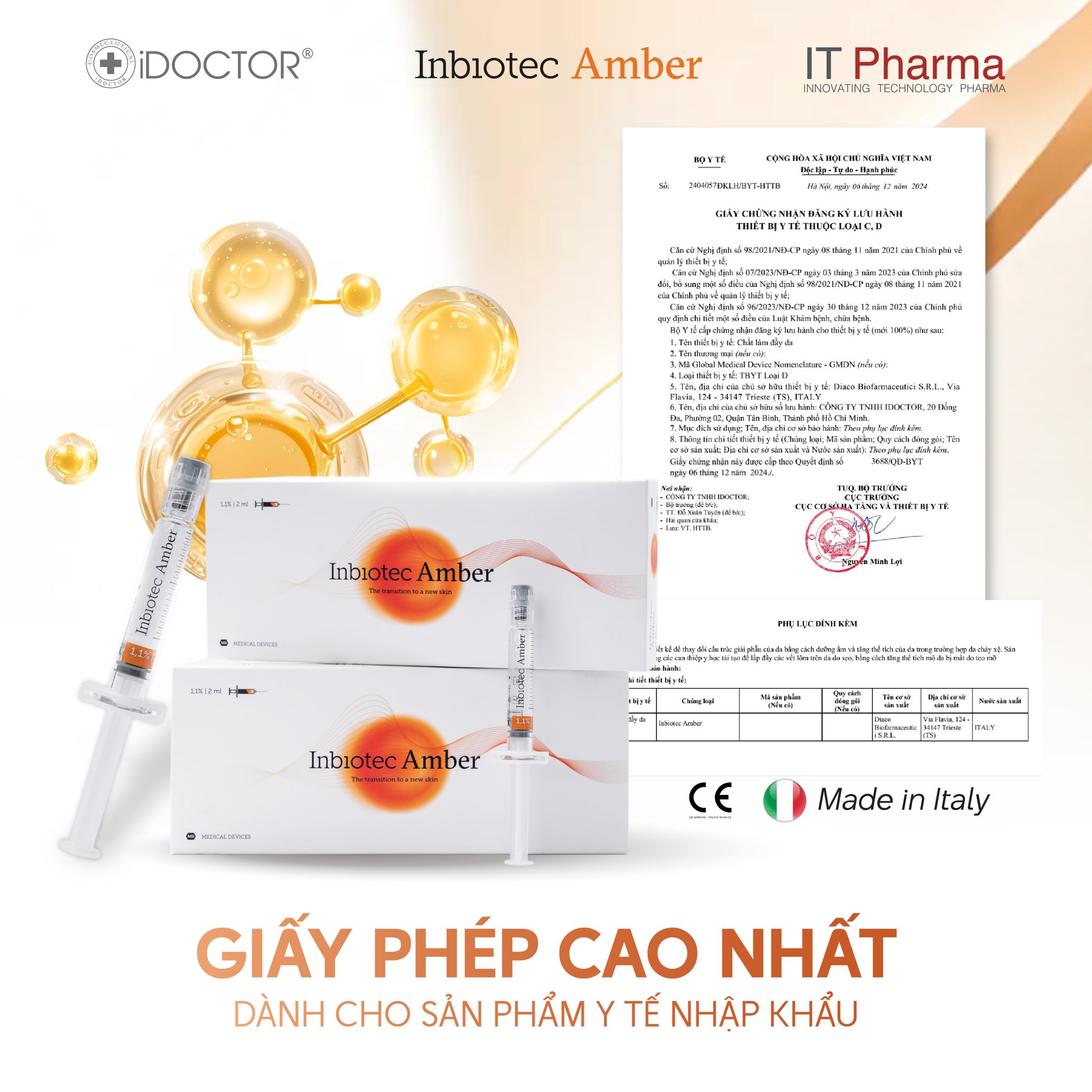 Liệu Trình Tiêm BAP Inbiotec Amber: Phác Đồ Phục Hồi & Trẻ Hóa Da Italy