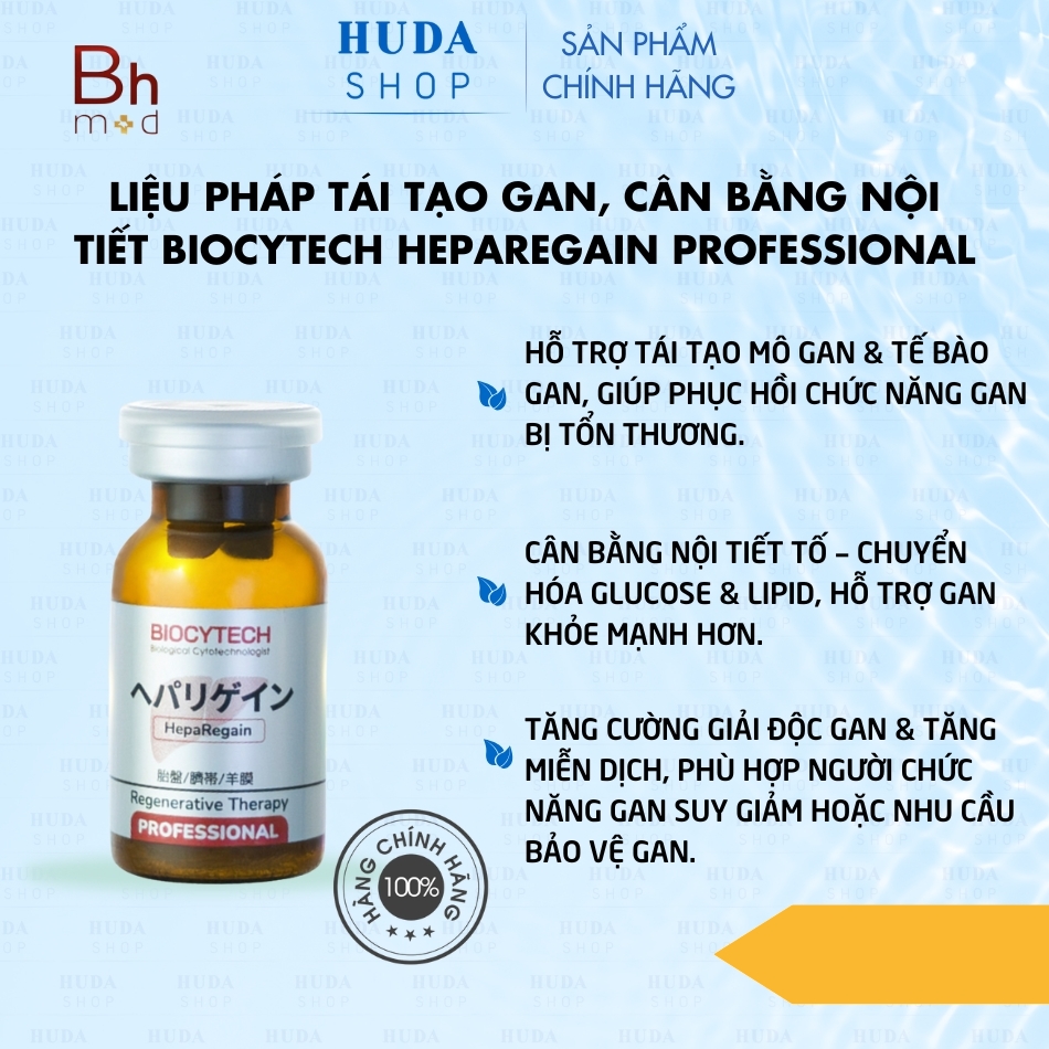 Liệu pháp tái tạo gan, cân bằng nội tiết Biocytech Heparegain Professional