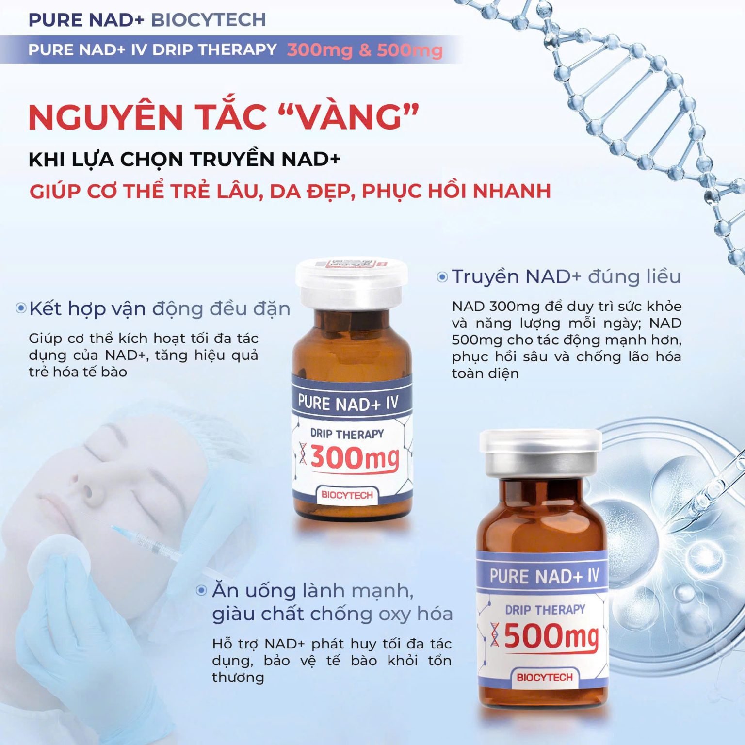 Liệu pháp tế bào hỗ trợ chống lão hóa, phục hồi cơ thể Biocytech PURE NMN 500mg