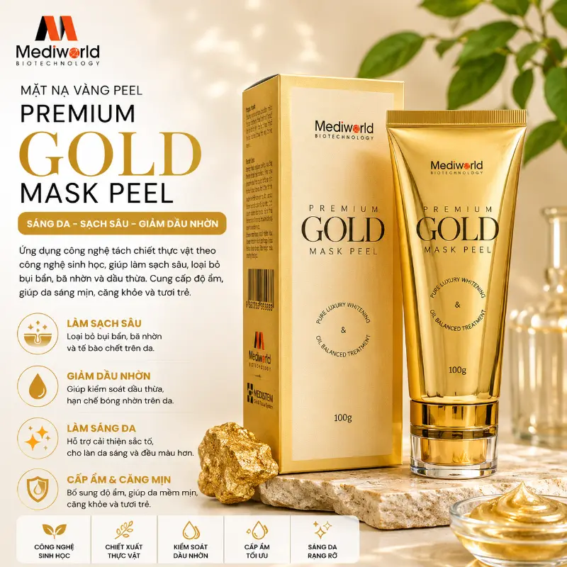 Mặt Nạ Vàng Peel Da Sáng Mịn, Kiểm Soát Dầu Mediworld Premium Gold Mask Peel