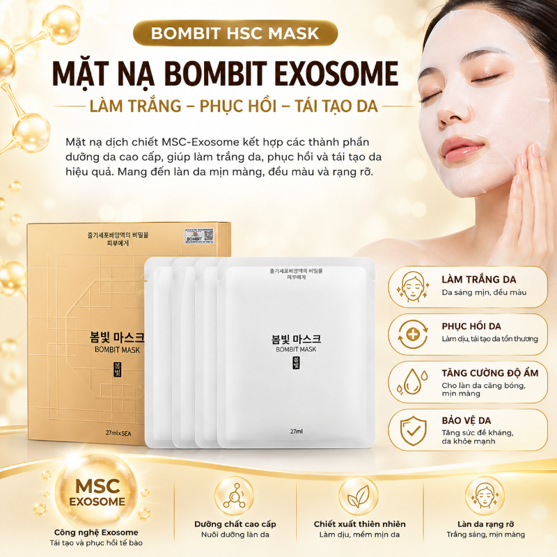 Mặt nạ Bombit Exosome làm trắng, phục hồi, tái tạo da