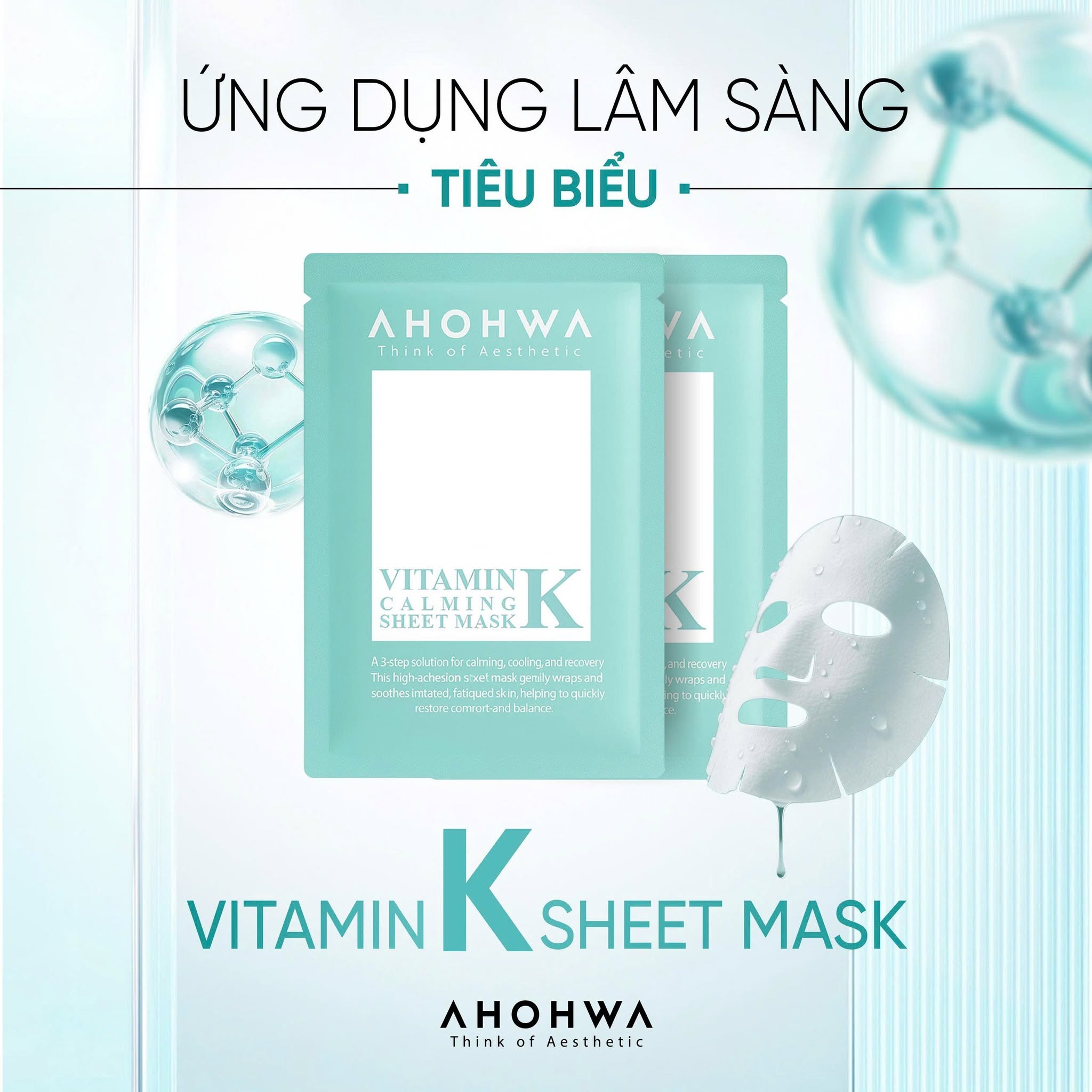 Mặt nạ giấy sinh học phục hồi vitamin K Ahohwa Vitamin K Calming Sheet Mask