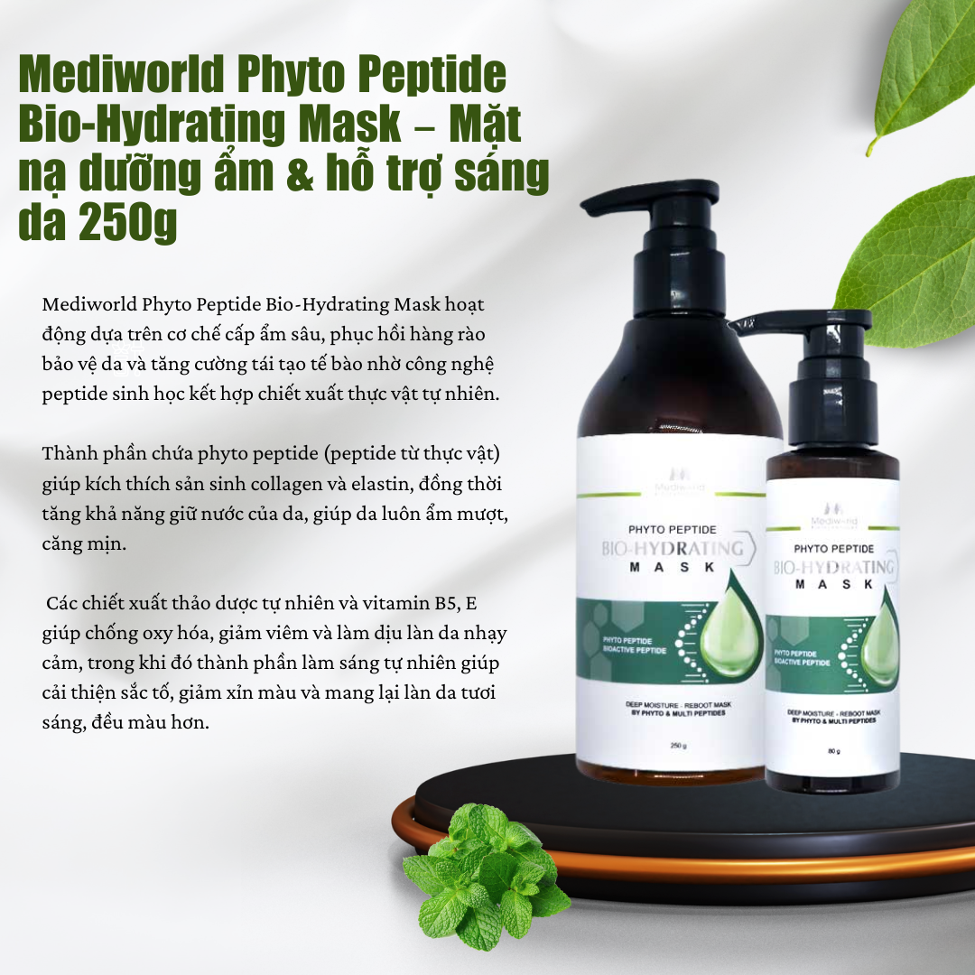 Mặt nạ hỗ trợ sáng da MEDIWORLD PHYTO PEPTIDE BIO-HYDRATING MASK