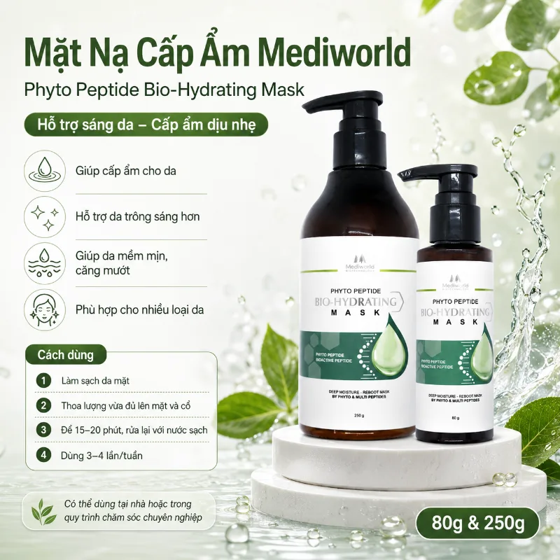 Mặt nạ hỗ trợ sáng da MEDIWORLD PHYTO PEPTIDE BIO-HYDRATING MASK