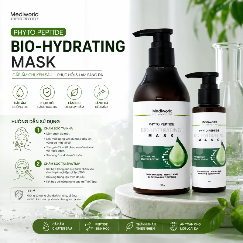 Mặt nạ hỗ trợ sáng da MEDIWORLD PHYTO PEPTIDE BIO-HYDRATING MASK