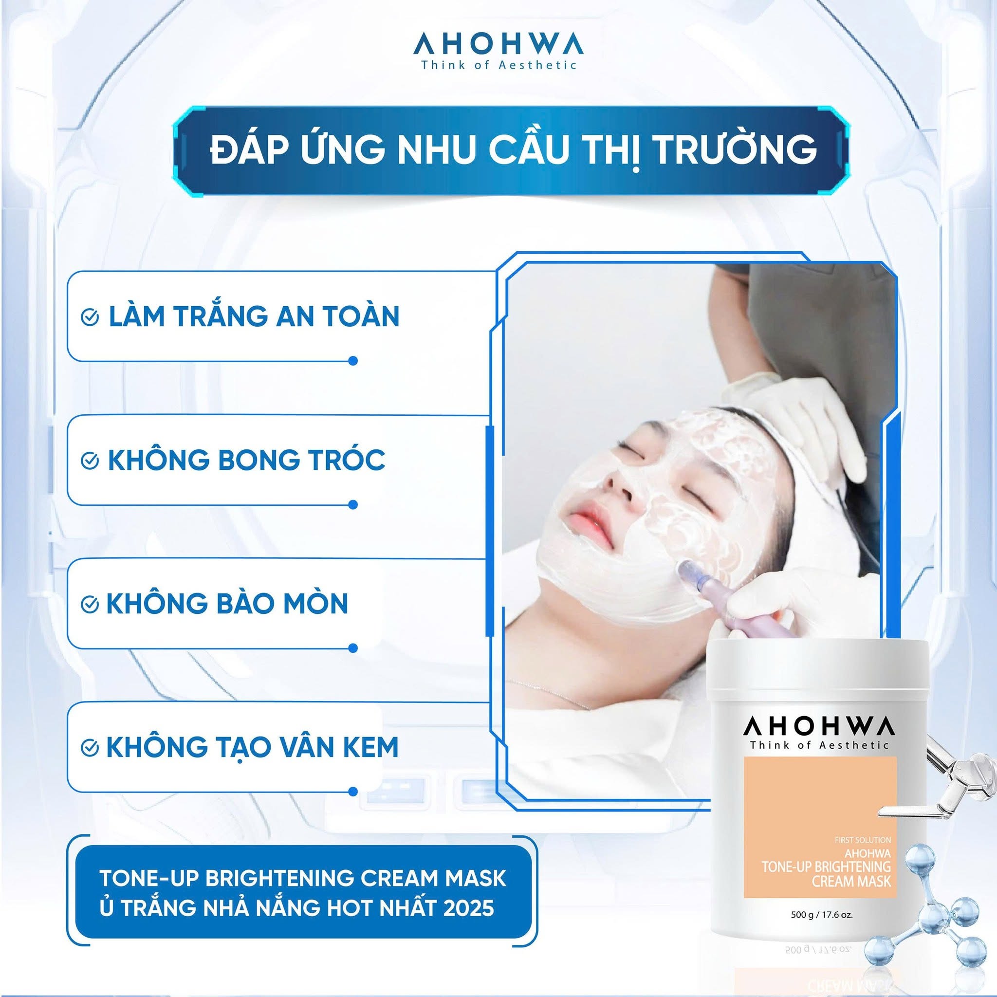 Mặt nạ ủ trắng dạng kem Ahohwa First Solution Tone-Up Brightening Cream Mask