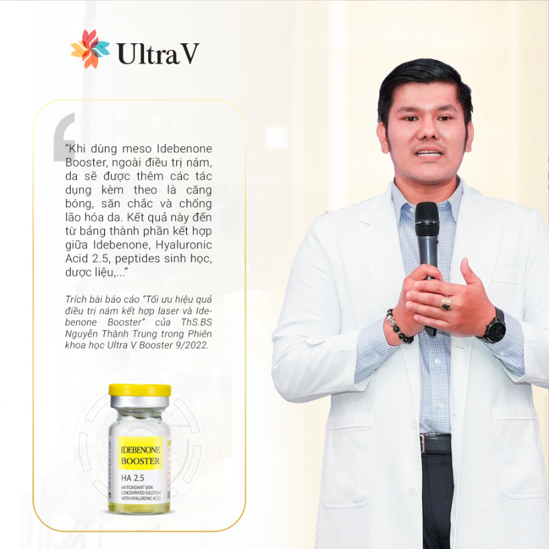 Meso IDEBENONE BOOSTER trắng sáng, dưỡng ẩm da, mờ nám