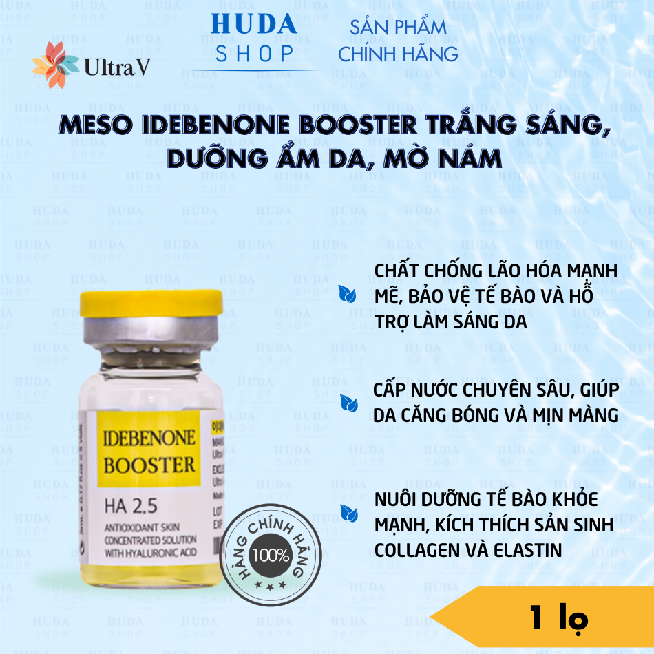Meso IDEBENONE BOOSTER trắng sáng, dưỡng ẩm da, mờ nám