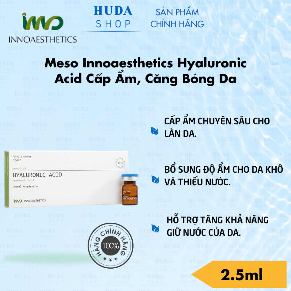 Meso Innoaesthetics Hyaluronic Acid – Hoạt Chất Cấp Ẩm, Làm Đầy Và Căng Bóng Da 2.5ml