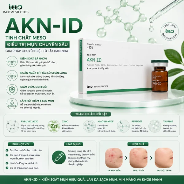 Meso hỗ trợ cải thiện mụn, ngăn ngừa tổn thương do mụn Innoaesthetics AKN-ID