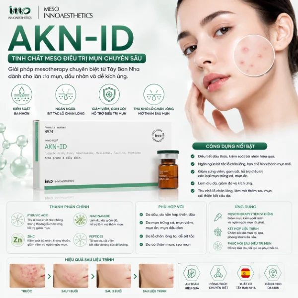 Meso hỗ trợ cải thiện mụn, ngăn ngừa tổn thương do mụn Innoaesthetics AKN-ID