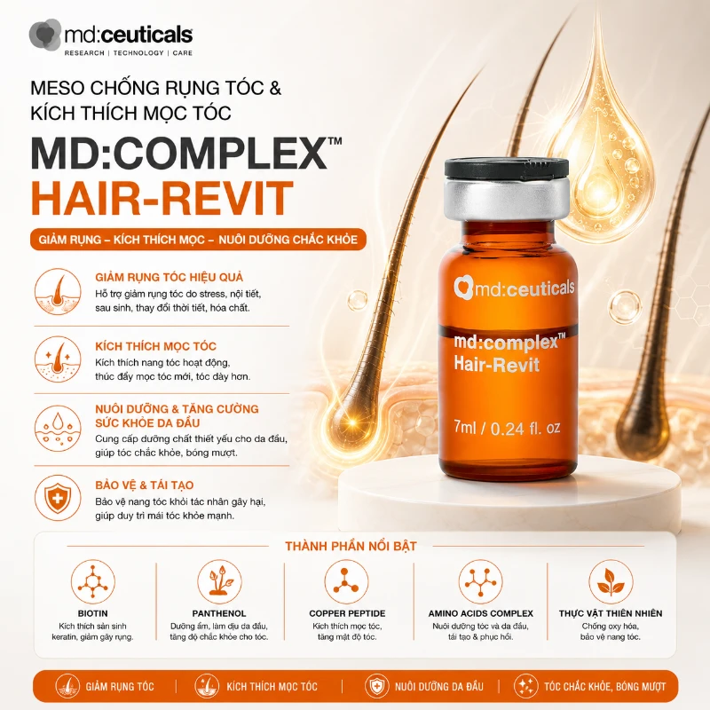 Meso chống rụng tóc & Kích thích mọc tóc Md:Complex Hair-Revit MD: Ceuticals 7ml