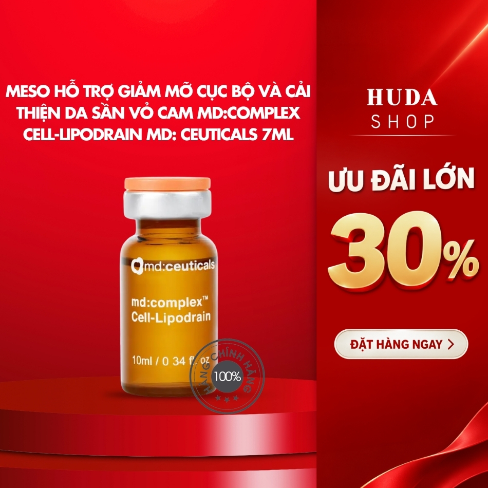 Meso hỗ trợ giảm mỡ cục bộ và cải thiện da sần vỏ cam Md:Complex Cell-Lipodrain MD: Ceuticals 7ml