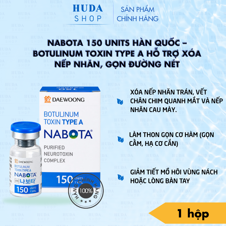Nabota 150 Units Hàn Quốc – Botulinum Toxin Type A Hỗ Trợ Xóa Nếp Nhăn, Gọn Đường Nét
