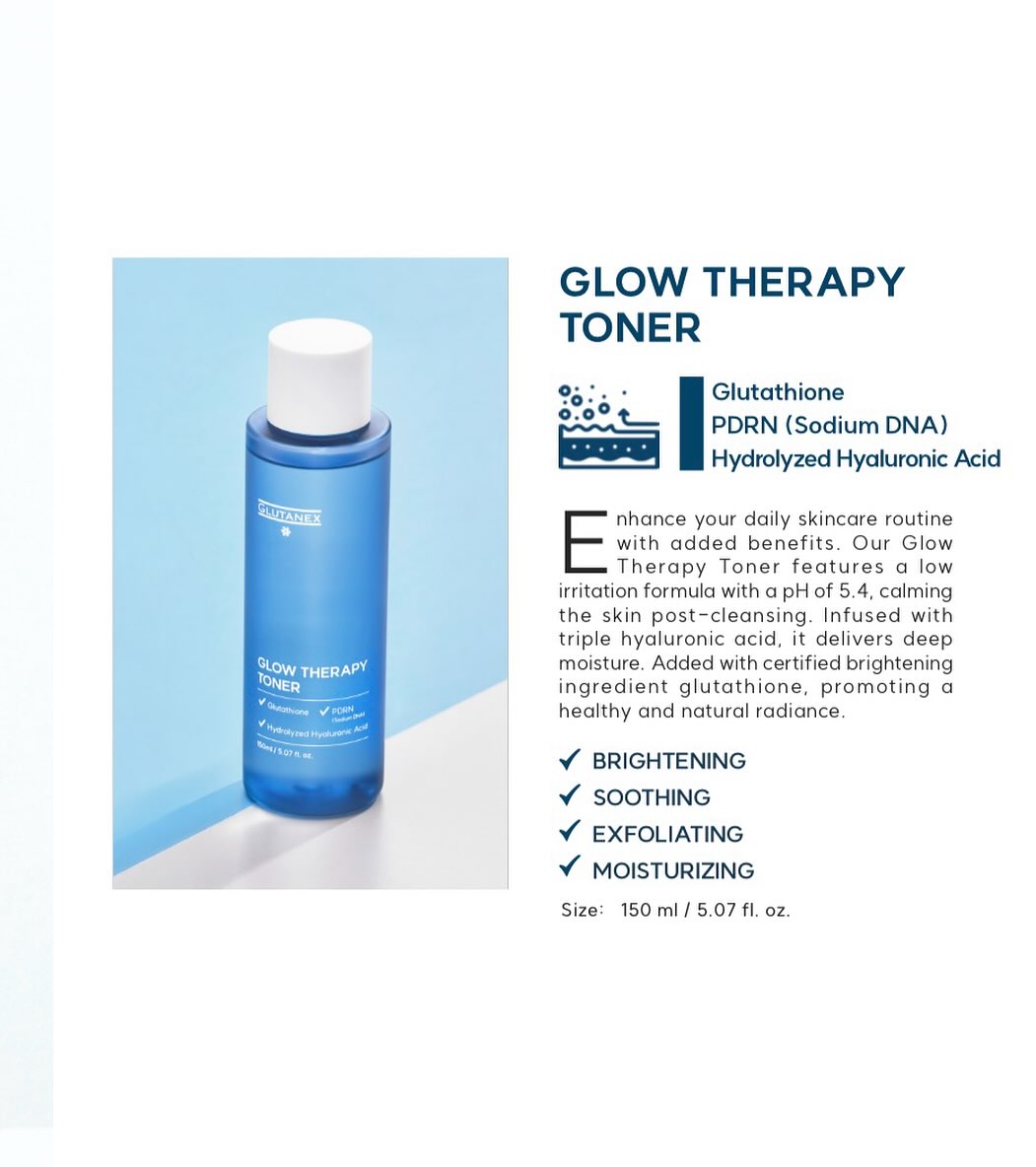 Nước Hoa Hồng Glutanex Glow Therapy Toner 150ml: Cân Bằng & Dưỡng Sáng