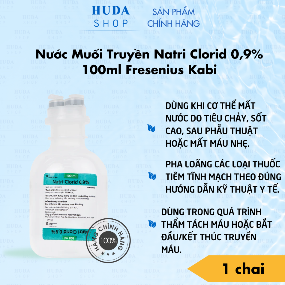 Nước Muối Truyền Natri Clorid 0,9% 100ml Fresenius Kabi