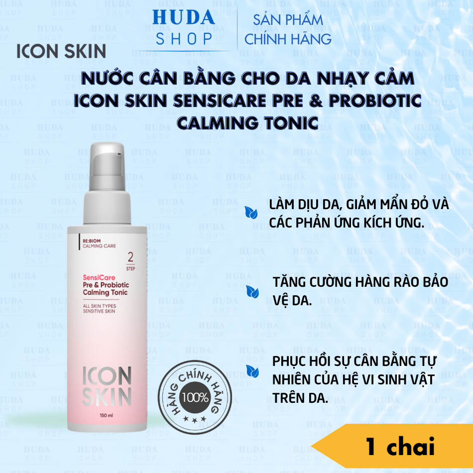 Nước cân bằng cho da nhạy cảm Icon Skin SensiCare Pre & Probiotic Calming Tonic