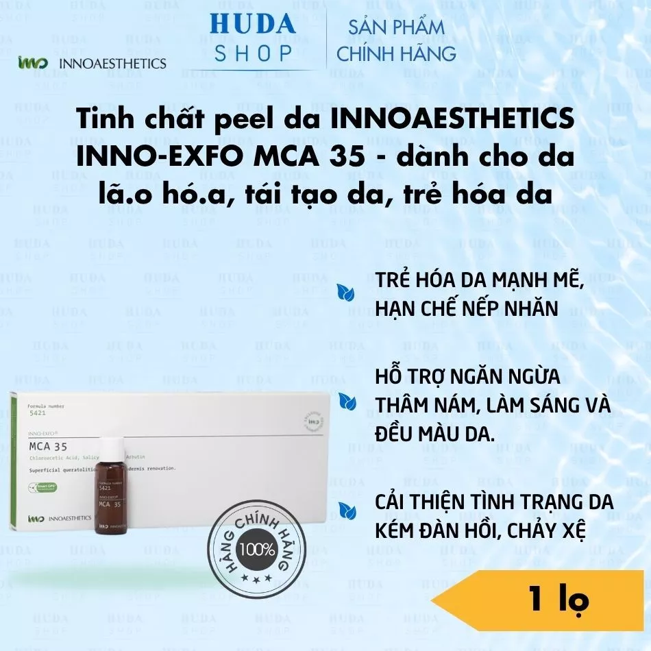 Peel Da INNOAESTHETICS INNO-EXFO MCA 35 Hàng chính hãng - Tái Cấu Trúc Da, Trẻ Hóa & Phục Hồi Độ Đàn Hồi
