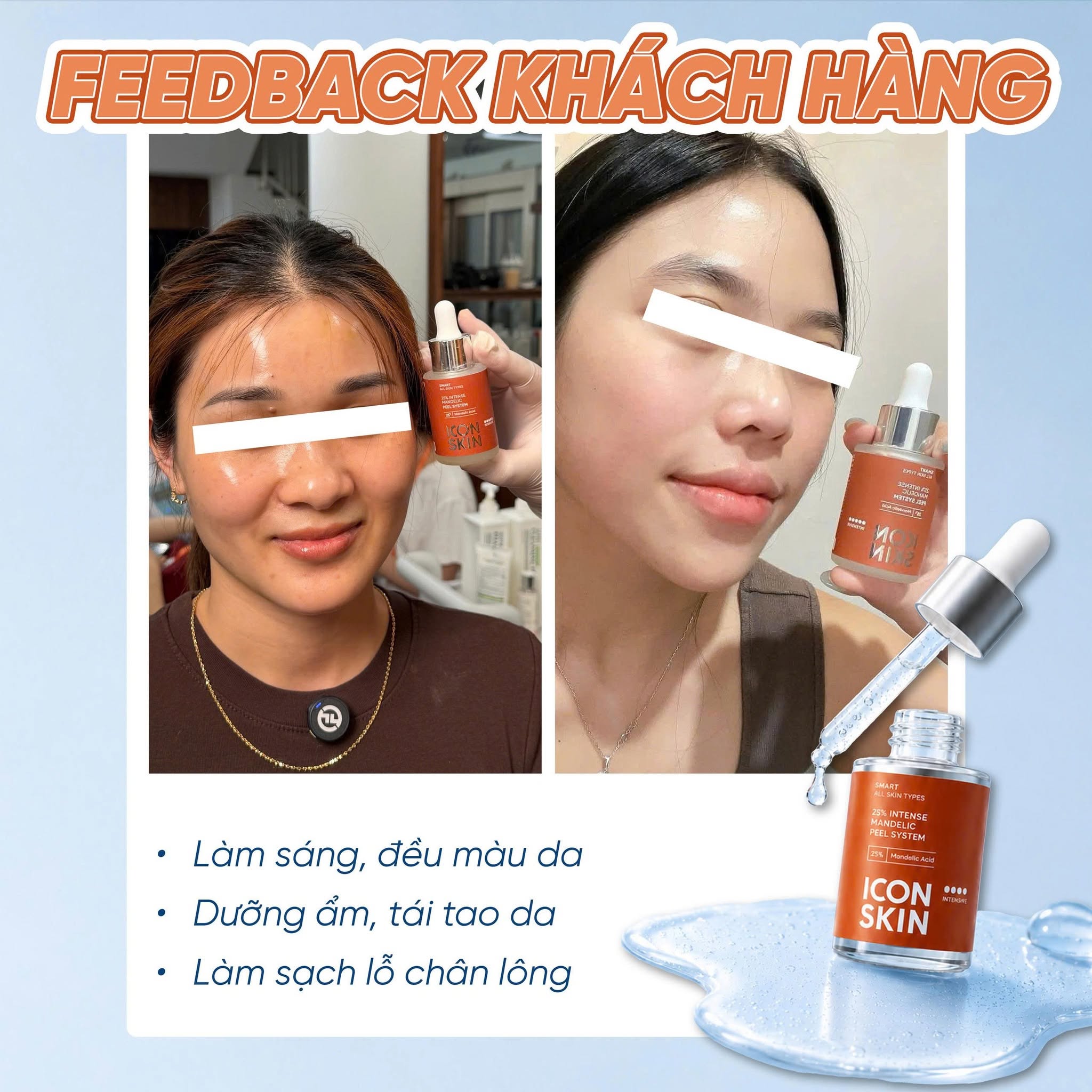 Peel phục hồi tông màu, độ đàn hồi da Icon Skin 25% Intense Mandelic Peel System