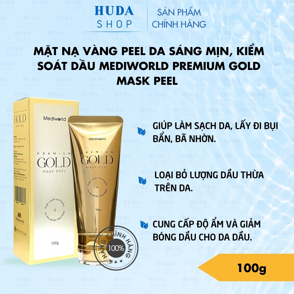 Mặt Nạ Vàng Peel Da Sáng Mịn, Kiểm Soát Dầu Mediworld Premium Gold Mask Peel