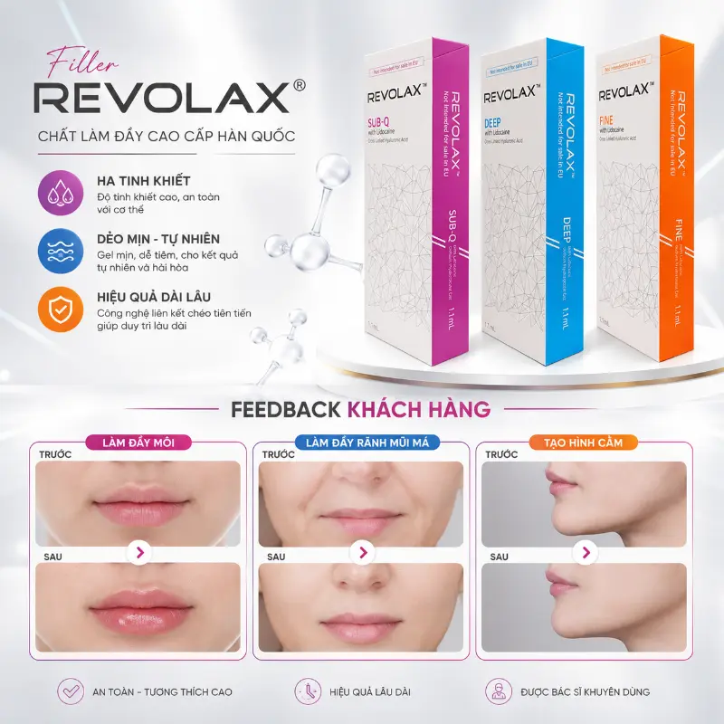 Chất Làm Đầy HA Revolax Hàn Quốc Hỗ Trợ Tạo Hình & Làm Đầy Khuôn Mặt