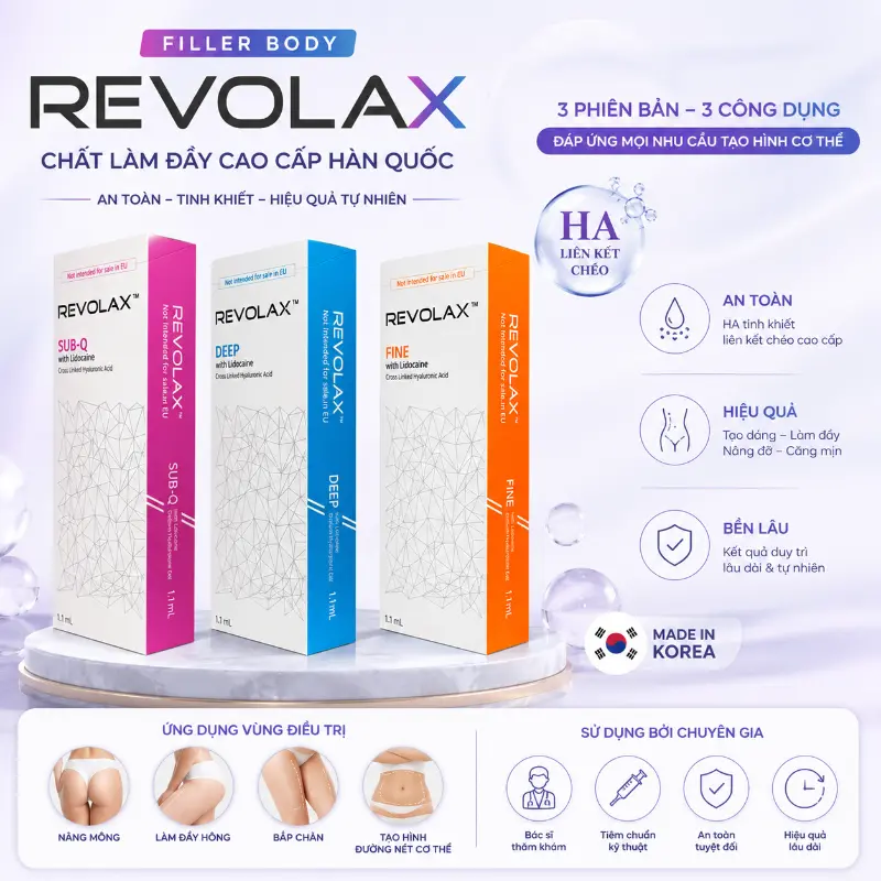 Chất Làm Đầy HA Revolax Hàn Quốc Hỗ Trợ Tạo Hình & Làm Đầy Khuôn Mặt