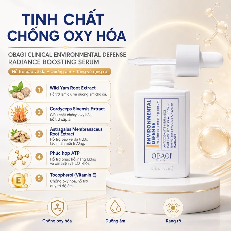 Serum Chống Oxy Hóa Obagi Clinical Environmental Defense Radiance Boosting Serum 30ml