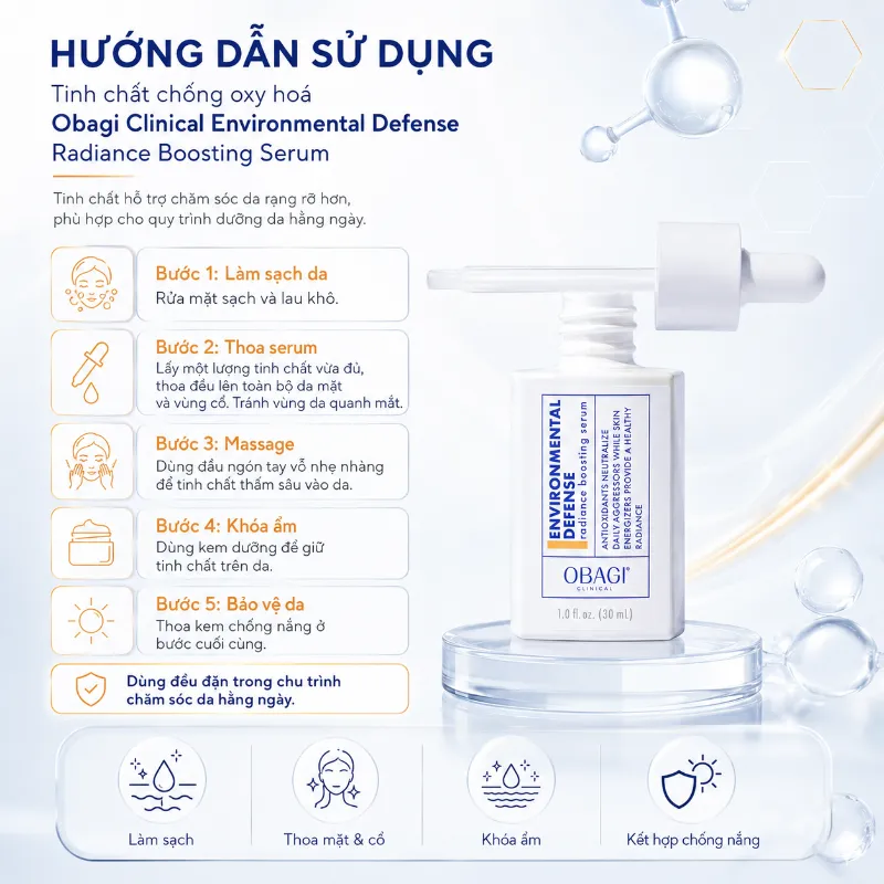 Serum Chống Oxy Hóa Obagi Clinical Environmental Defense Radiance Boosting Serum 30ml