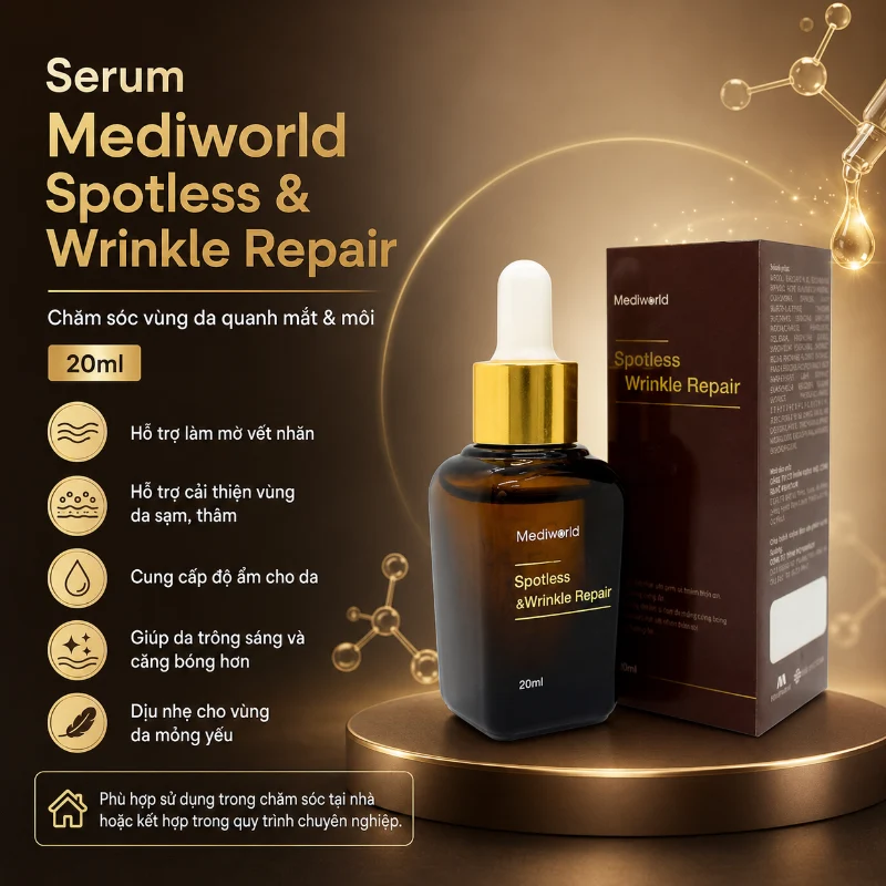 Serum Mờ Thâm Mắt, Giảm Bọng Mắt & Nếp Nhăn Mediworld Spotless & Wrinkle Repair 20ml