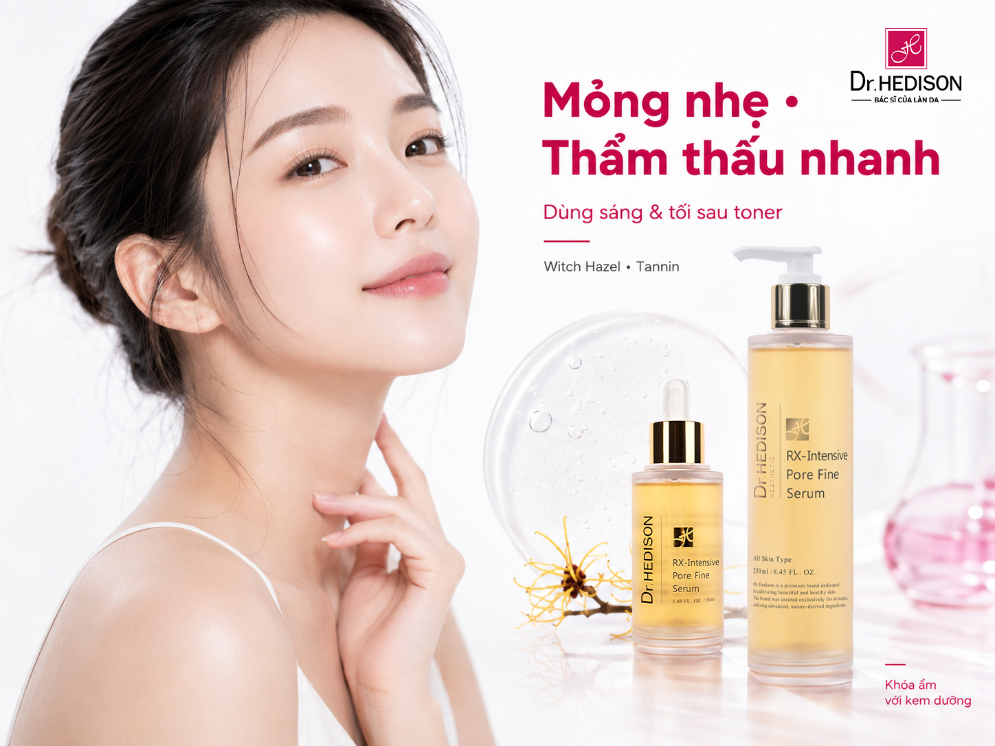 Serum Se Khít Lỗ Chân Lông Rx-Intensive Pore Fine Serum Dr.HEDISON 50ml/250ml