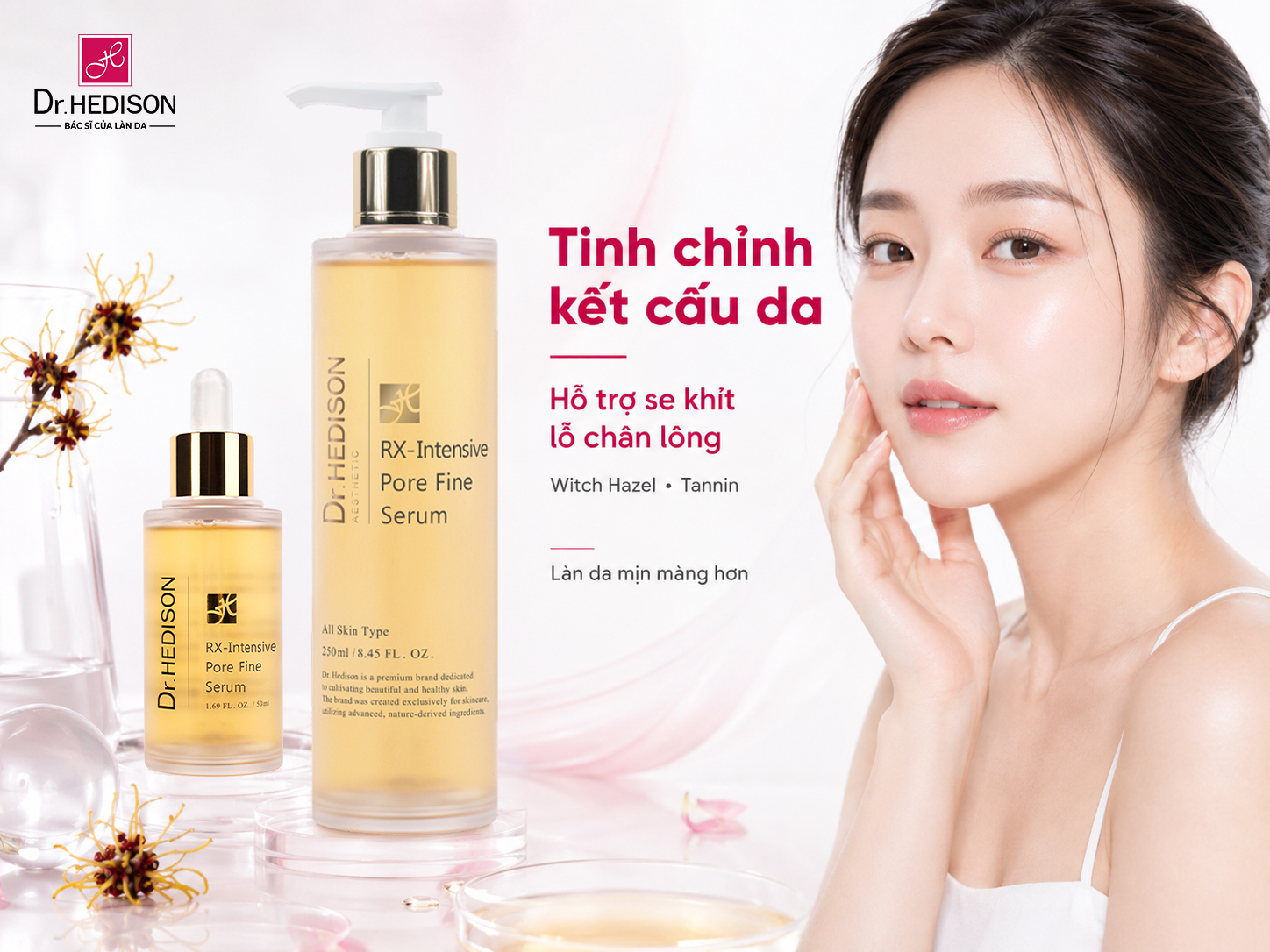 Serum Se Khít Lỗ Chân Lông Rx-Intensive Pore Fine Serum Dr.HEDISON 50ml/250ml