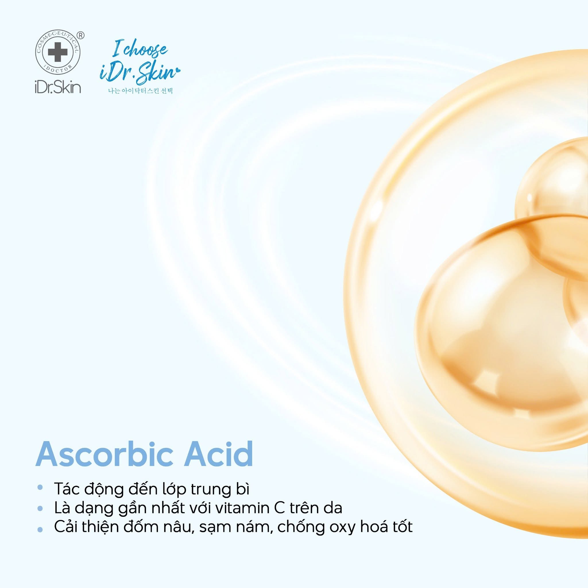 Serum Trắng Sáng Da, Mờ Thâm Nám iDr.Skin Crystal Vitamin C Ampoule 50ml