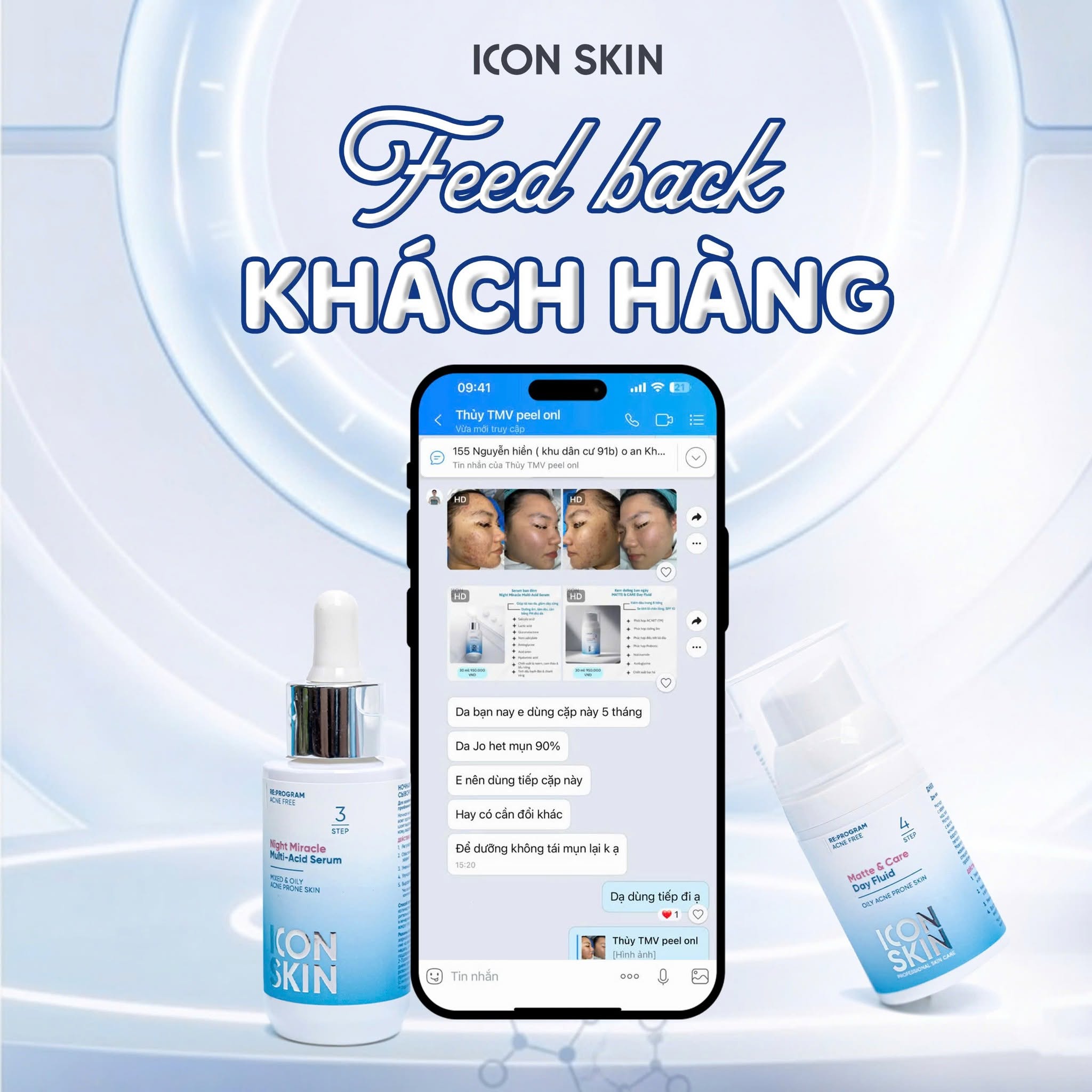 Serum ban đêm cho da dầu, da hỗn hợp Icon Skin Night Miracle Multi-Acid Serum