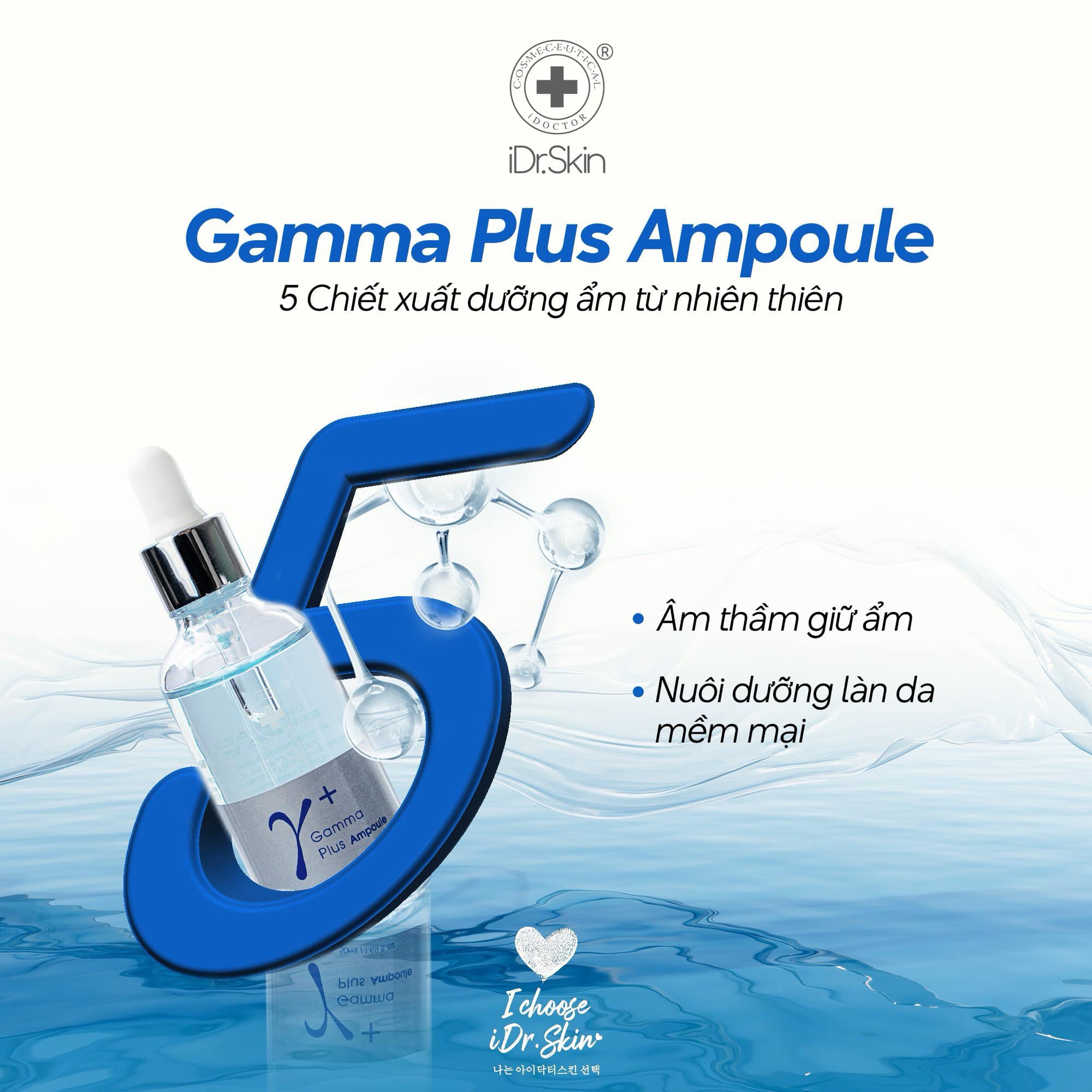 Serum cấp ẩm căng bóng da Idr.Skin Gamma Plus Ampoule 50ml