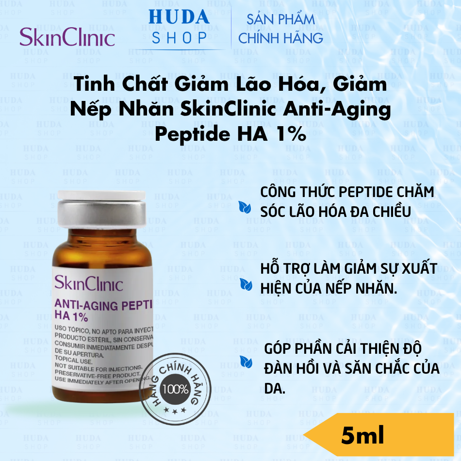 SkinClinic Anti-Aging Peptide HA 1% – Tinh Chất Giảm Lão Hóa, Cấp Ẩm Da